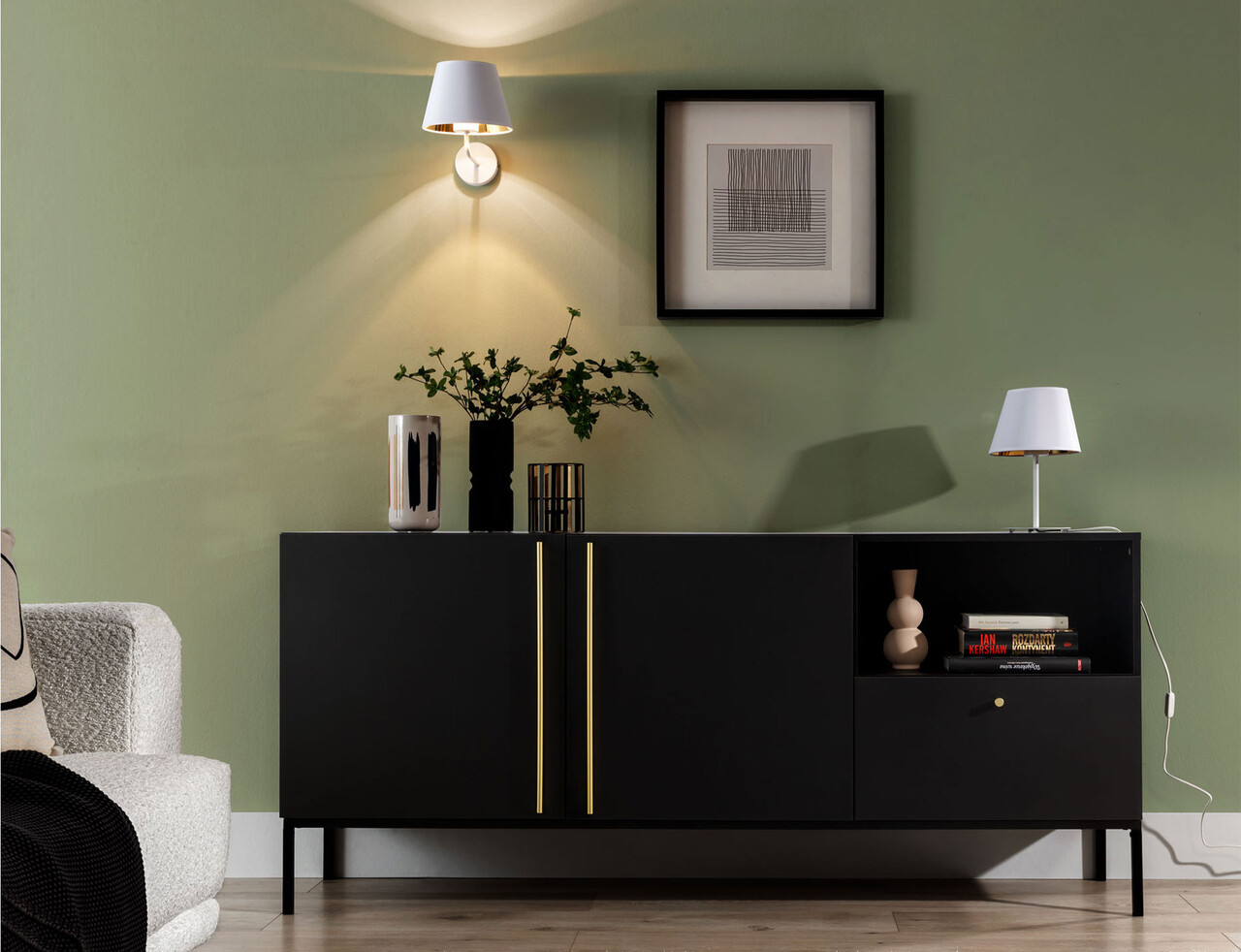 Aplica de perete ELTAP, Vespillo, 20x20x23 cm, 1xE27, 15W, otel/PVC, alb/auriu - imagine 6